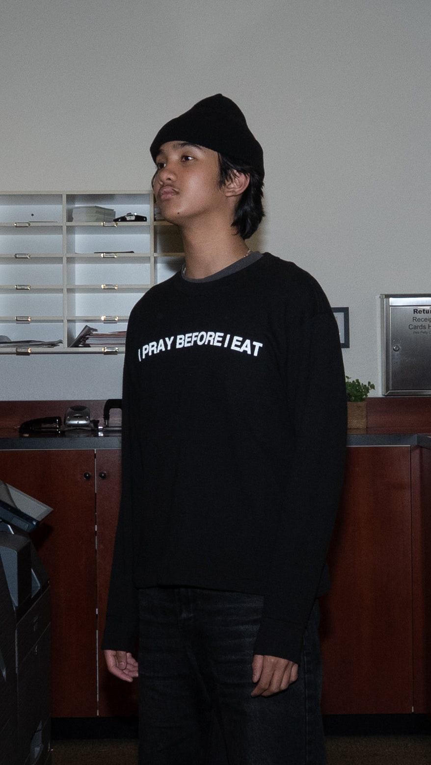 I Pray CROPPED Black Thermal