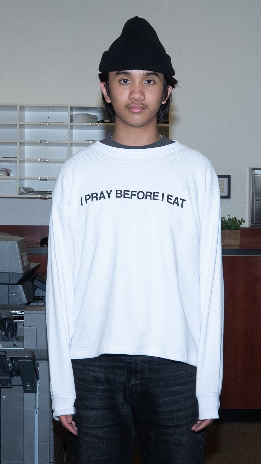 I Pray CROPPED White Thermal
